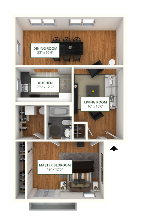 CD 1Bed 1Bath FloorPlan at Atlantic Pointe Apartments, Atlantic Highlands, NJ